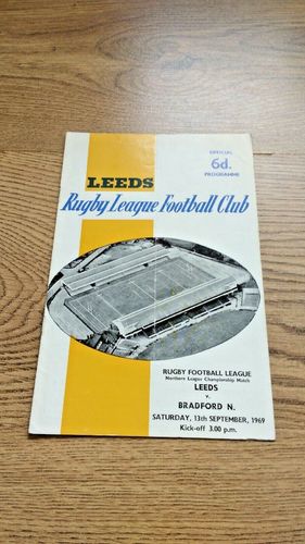 Leeds v Bradford Northern Sept 1969 Rugby League Programme