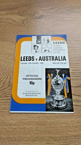 Leeds v Australia Oct 1978 Rugby League Programme