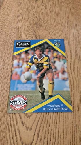 Leeds v Castleford Feb 1992 Rugby League Programme