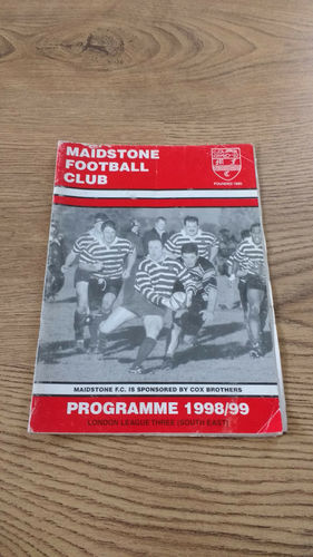 Maidstone v Crawley Sept 1998 Rugby Programme
