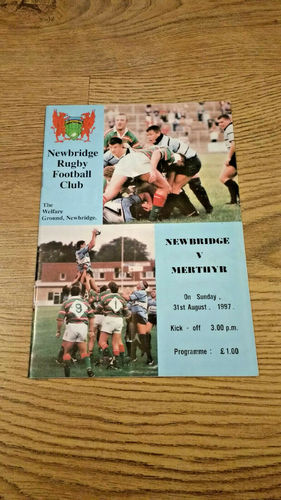 Newbridge v Merthyr Aug 1997 Rugby Programme