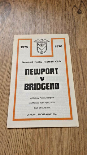 Newport v Bridgend Apr 1976 Rugby Programmr
