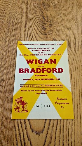 Wigan v Bradford Northern Sept 1967 Rugby League Programme