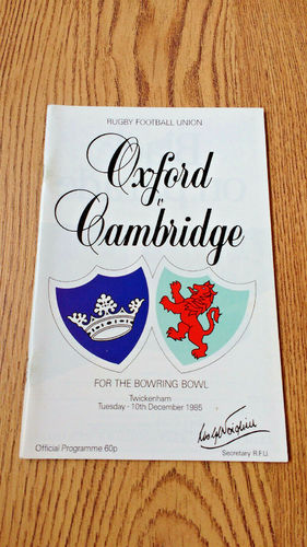 Oxford University v Cambridge University Dec 1985 Rugby Programme