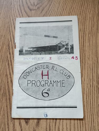 Doncaster v Leeds Nov 1967 Rugby League Programme
