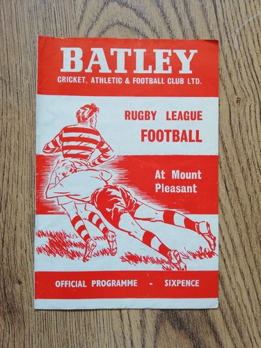 Batley v Dewsbury Dec 1966 Rugby League Programme
