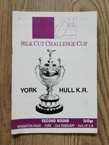 York v Hull KR Feb 1986 Challenge Cup Rugby League Programme