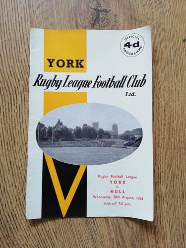 York v Hull Aug 1964 Rugby League Programme