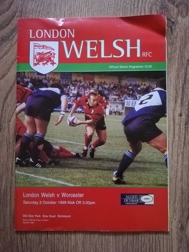 London Welsh v Worcester Oct 1999 Rugby Programme
