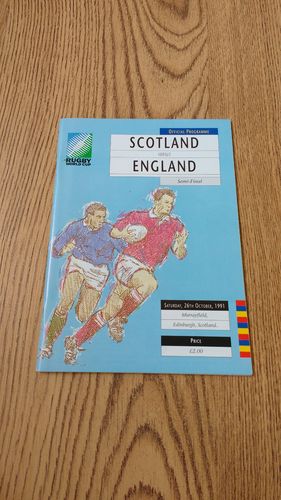 Scotland v England 1991 Rugby World Cup Semi-Final Programme