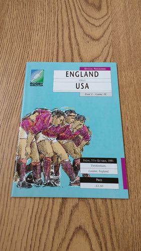 England v USA Rugby World Cup 1991 Programme