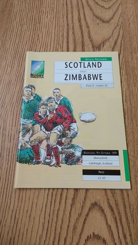 Scotland v Zimbabwe 1991 Rugby World Cup Programme