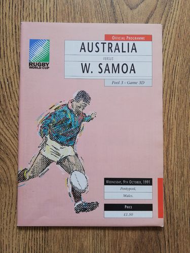 Australia v Western Samoa RWC 1991 Programme