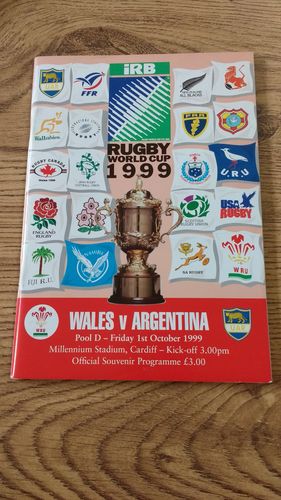 Wales v Argentina 1999 RWC Programme