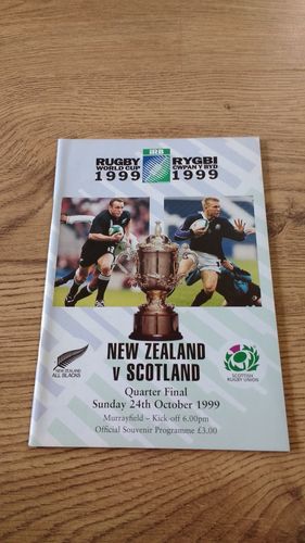 New Zealand v Scotland 1999 Rugby World Cup Quarter-Final Programme