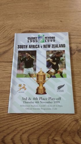South Africa v New Zealand 1999 Rugby World Cup 3/4 Play-Off Programme