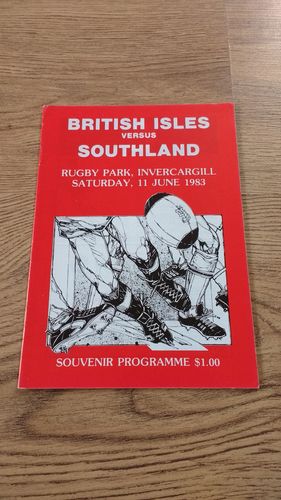 Southland v British Lions 1983 Tour Rugby Programme