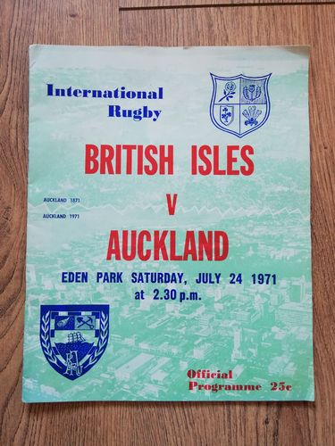 Auckland v British Lions 1971 Rugby Tour Programme