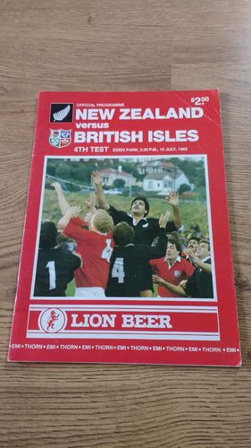 New Zealand v British Lions 4th Test 1983 Rugby Programme