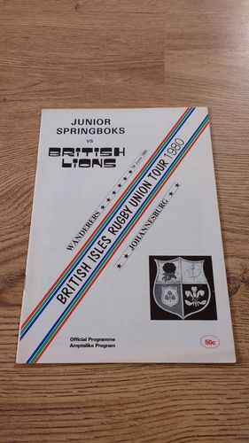 Junior Springboks v British Lions 1980 Rugby Programme