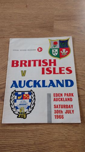 Auckland v British Lions 1966 Rugby Tour Programme