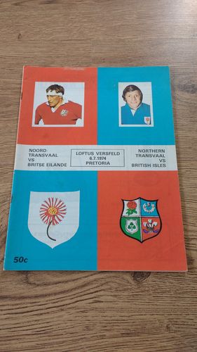 Northern Transvaal v British Lions 1974 Tour Rugby Programme