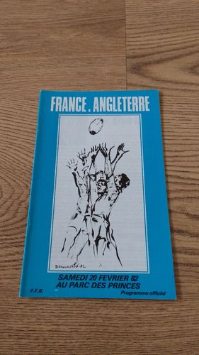 France v England 1982 Rugby Programme
