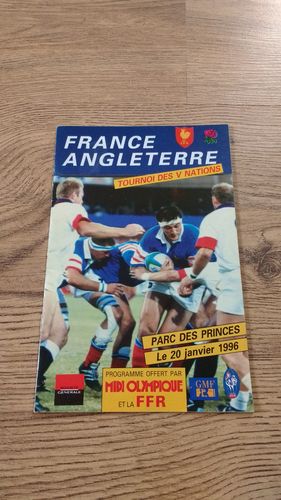 France v England 1996 Rugby Programme