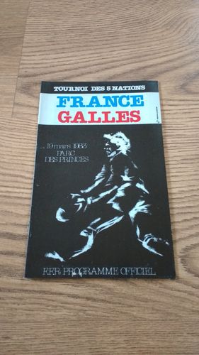 France v Wales 1983 Rugby Programme