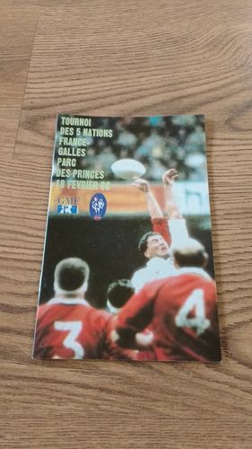 France v Wales 1989 Rugby Programme