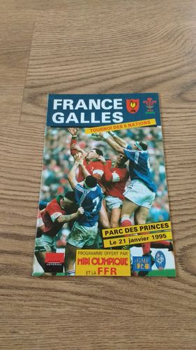 France v Wales 1995 Rugby Programme