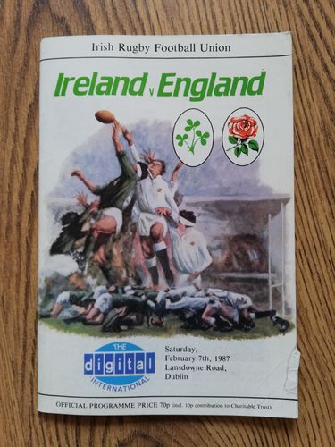 Ireland v England 1987 Rugby Programme