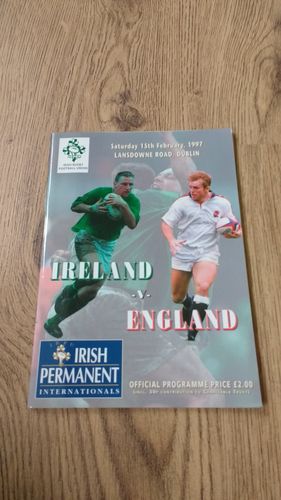 Ireland v England 1997 Rugby Programme