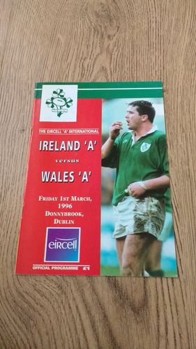Ireland A v Wales A 1996 Rugby Programme
