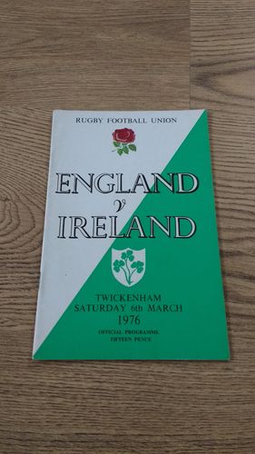 England v Ireland 1976 Rugby Programme