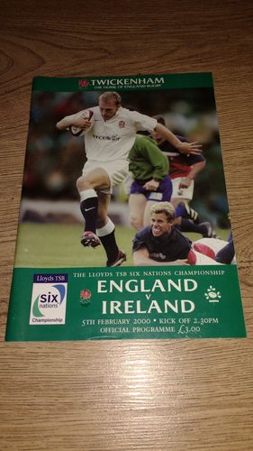 England v Ireland 2000 Rugby Programme