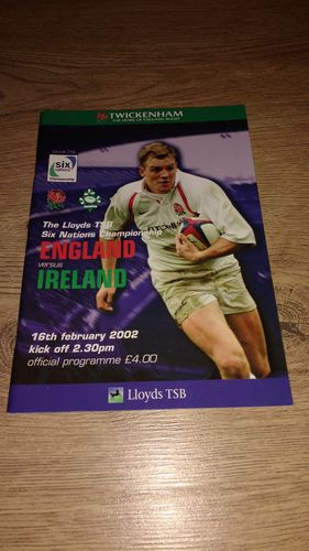 England v Ireland 2002 Rugby Programme