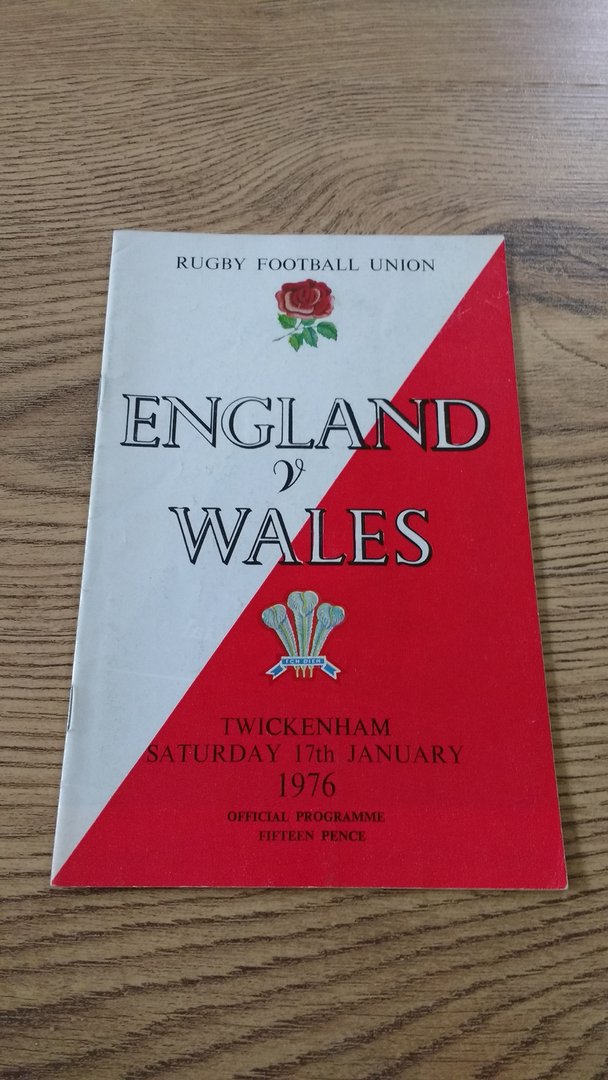 Programme 1976 Wales v England International BC match 08/05/1976 
