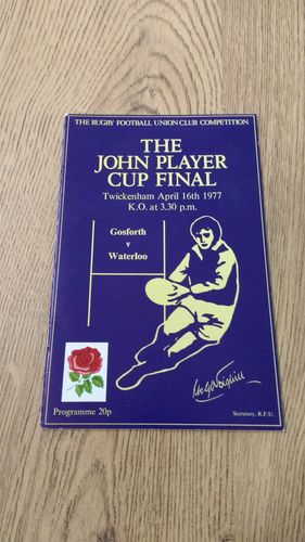 Gosforth v Waterloo 1977 Cup Final Rugby Progamme