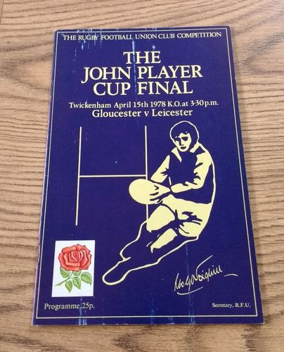 Gloucester v Leicester 1978 John Player Cup Final Rugby Programme