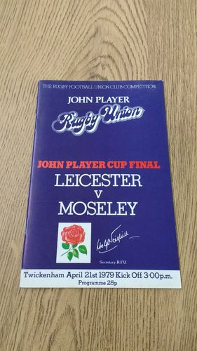 Leicester v Moseley 1979 Cup Final Rugby Programme