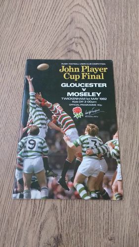 Gloucester v Moseley 1982 Cup Final Rugby Programme