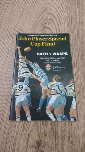 Bath v Wasps 1987 JP Cup Final Rugby Programme