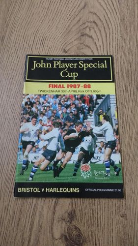 Bristol v Harlequins 1988 John Player Cup Final Rugby Programme