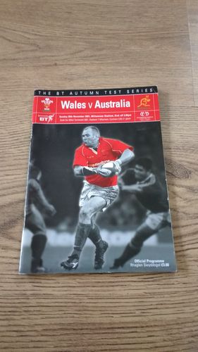 Wales v Australia 2001 Rugby Programme