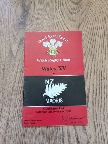 Wales XV v New Zealand Maoris 1982 Rugby Programme