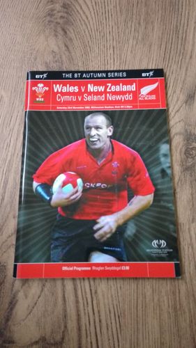 Wales v New Zealand 2002 Rugby Programme