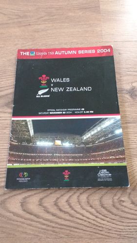 Wales v New Zealand 2004 Rugby Programme