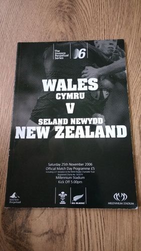 Wales v New Zealand 2006 Rugby Programme
