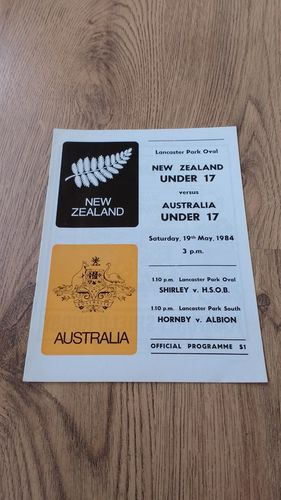 New Zealand U17 v Australia U17 1984 Rugby Programme